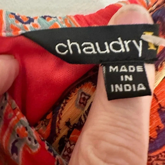 Chaudry women’s NWT’s boho style sleeveless v-neck maxi dress. Size small - Picture 5 of 8